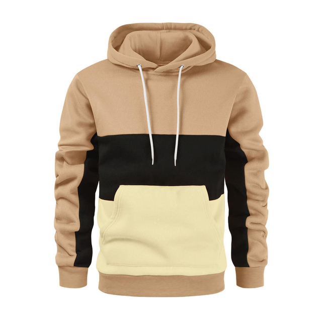 2023 Hot Sale Men's Fashion Hoodies Men's Novelty Color Block Pullover Hoodie Long Sleeve Casual Sweatshirt Men Hoodies