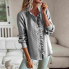 Wholesale new arrival solid color long sleeve shirt for women Autumn temperament formal tops casual custom striped shirt