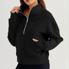 Womens Sweatshirts Half Zip Cropped Pullover Fleece Quarter Zipper Hoodies Fall outfits Clothes Thumb Hole