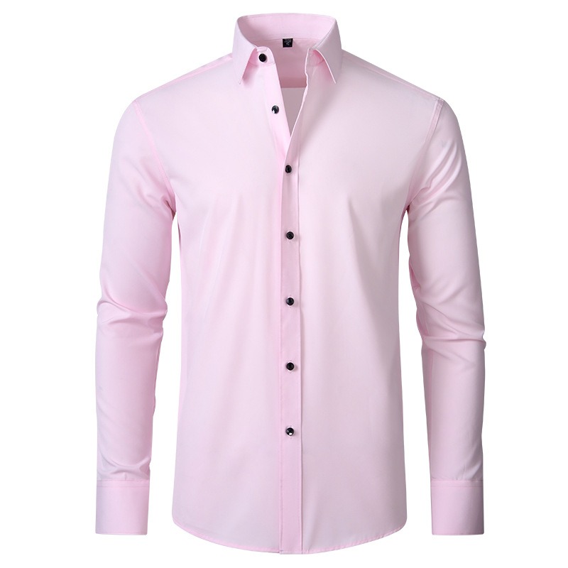 2023 Wholesale Men's shirt Non-ironing anti-wrinkle stretch business thin long sleeve shirt for men