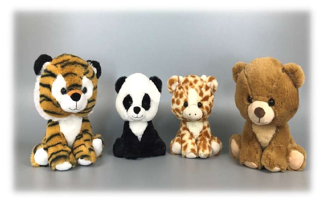 Wholesale Customized Stuffed Jungle Animals Plush Toy Tiger/Panda/Cow/Bear