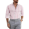 Button Down Shirt Men's Casual Long Sleeve Striped Shirt