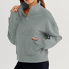 Womens Sweatshirts Half Zip Cropped Pullover Fleece Quarter Zipper Hoodies Fall outfits Clothes Thumb Hole