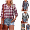 Wholesale long sleeved V-neck loose fitting women's shirts by manufacturers crop shirts women