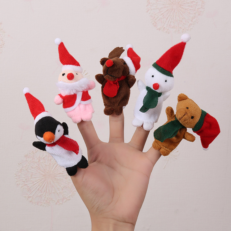 Finger Puppets Set Baby 10 pcs Animals Plush Doll Hand Cartoon Family Hand Puppet Cloth theater Educational Toys for Kids Gifts