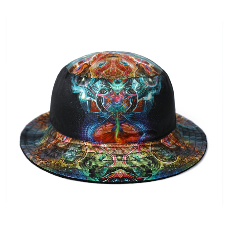 Unisex Colorful Custom Logo tie dye Bucket Hats Reversible Bucket Hats