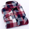 Men Long Sleeve Shirts Check Pattern 100% Cotton Shirts