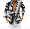 Button Down Shirt Men's Casual Long Sleeve Striped Shirt