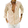 Button Down Shirt Men's Casual Long Sleeve Striped Shirt