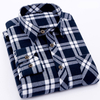 Men Long Sleeve Shirts Check Pattern 100% Cotton Shirts