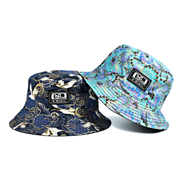 Unisex Colorful Custom Logo tie dye Bucket Hats Reversible Bucket Hats