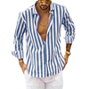 Button Down Shirt Men's Casual Long Sleeve Striped Shirt