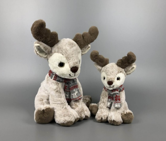 Plush Reindeer/Bear/Monkey/Wolf Stuffed Animal Soft Doll Christmas Toy For Child Gift Customized Size Toy Wholesale Plush