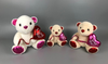 wholesale design red heart brown softer PV plush valentine animal monkey/bear/