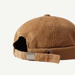 Free shipping wholesale custom logo Unisex Beanie Corduroy Docker Brimless Hat Rolled Cuff Harbour Hat brimless skull cap