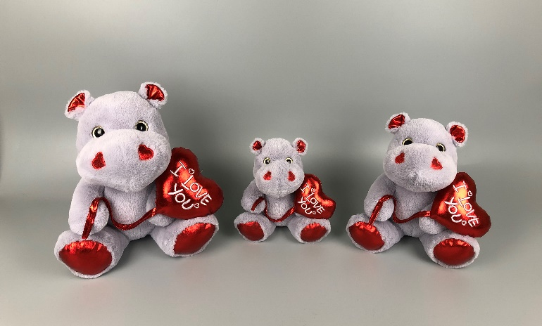 wholesale design red heart brown softer PV plush valentine animal monkey/bear/