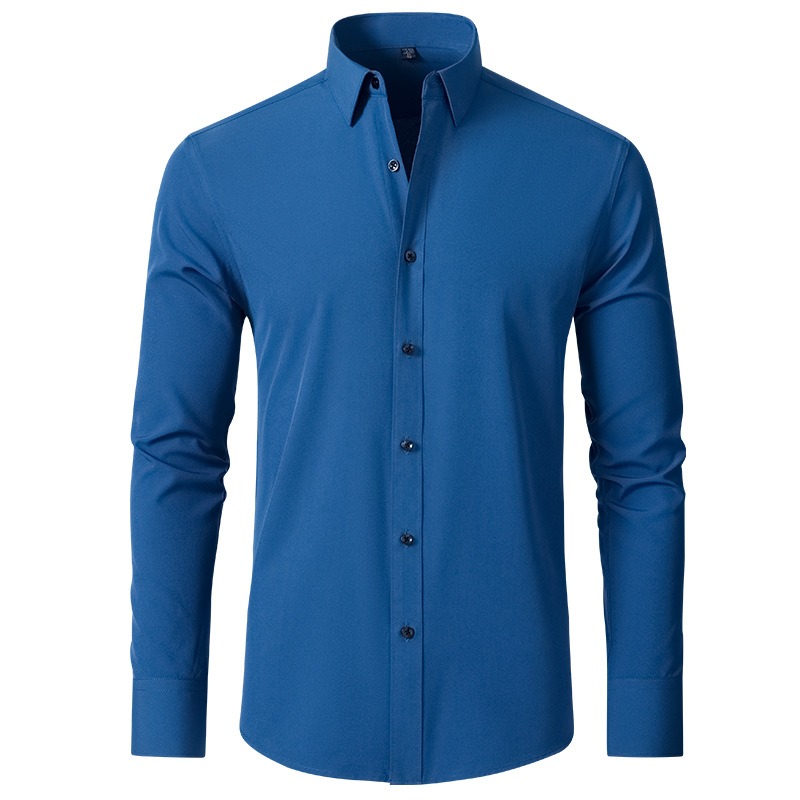 2023 Wholesale Men's shirt Non-ironing anti-wrinkle stretch business thin long sleeve shirt for men