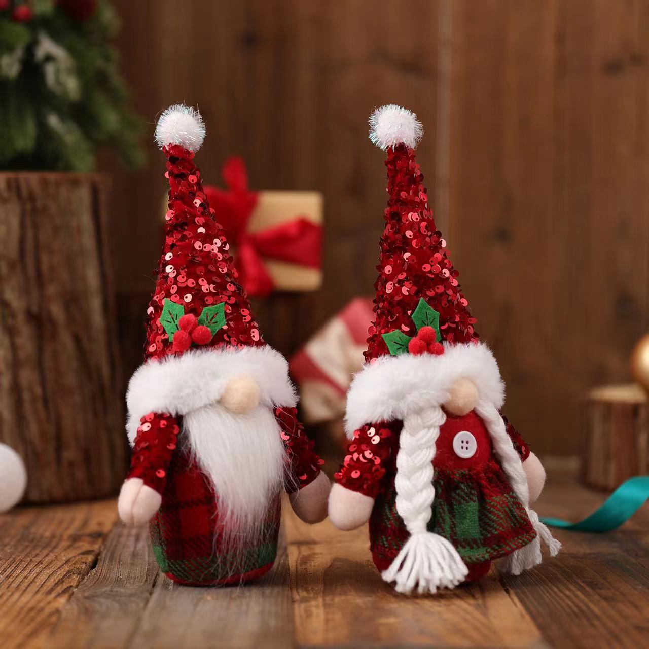 Christmas Santa Claus Long Beard Gnomes Dolls Stuffed Doll Pluff Toy