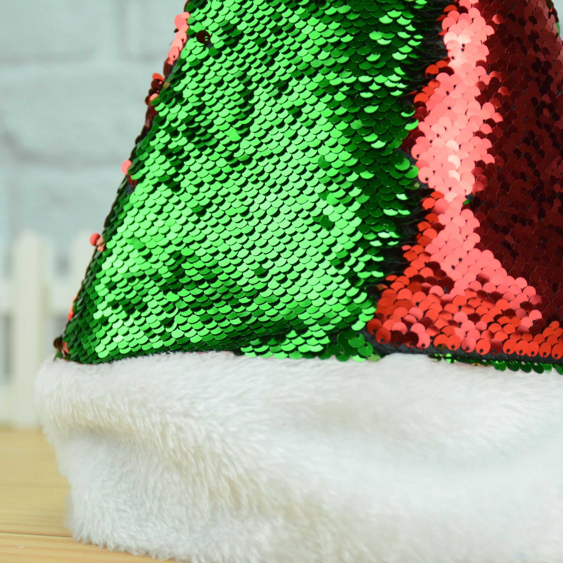 2 Tone Colors Sequins Christmas Hat Christmas Decoration Hat